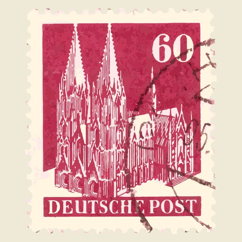 Kölner Dom Briefmarke 60er Rot 1948