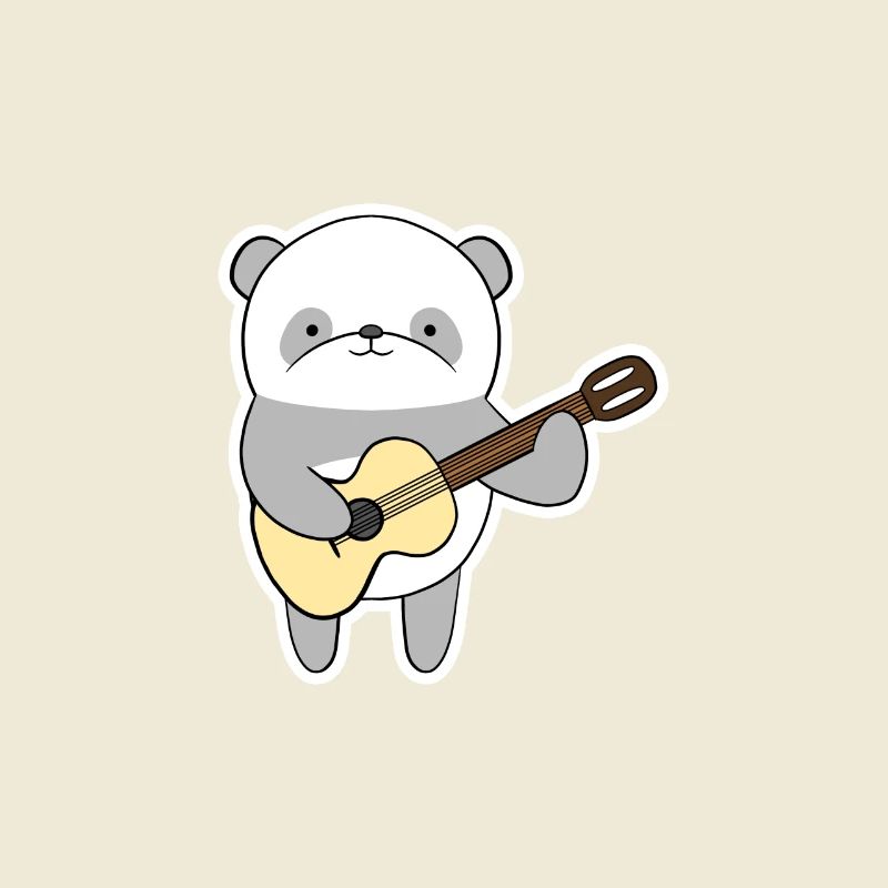 Panda mit Gitarre