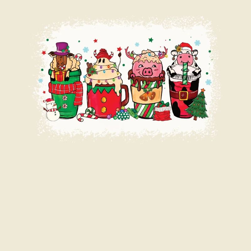 Christmas coffee cup bleached
