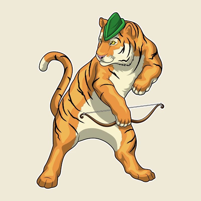 Tiger Bogenschütze Bogen
