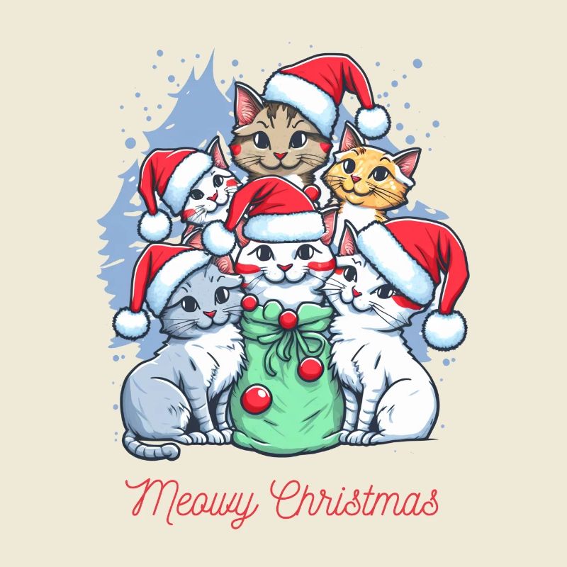 Conception de l’équipage de Noël de chat festif