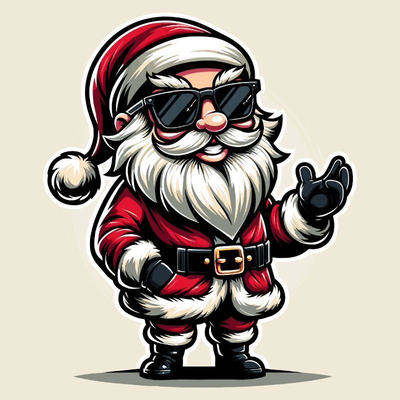 Weihnachtsmann mit Sonnenbrille Xmas Kostüm