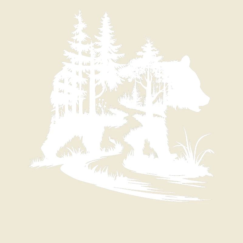 Bears Silhouette Forest Art