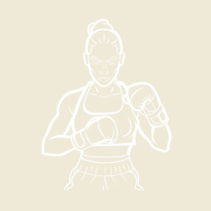 Weiblicher Boxer Line Art