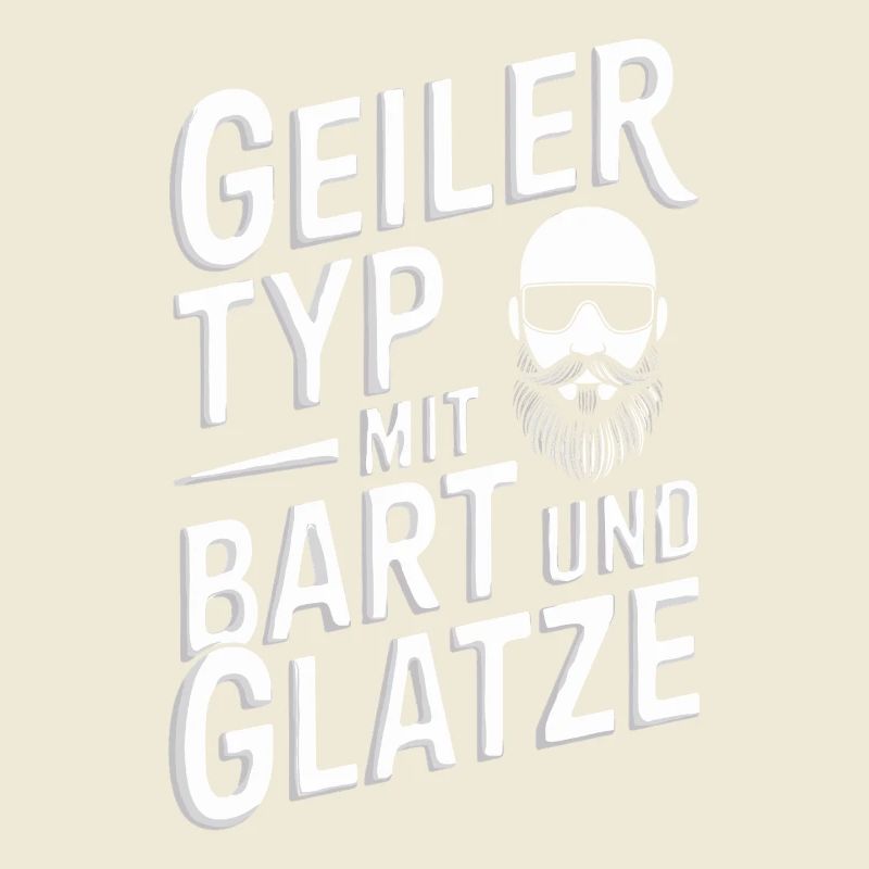 Geiler Typ Mit Bart & Glatze Glatzkopf Bartträger
