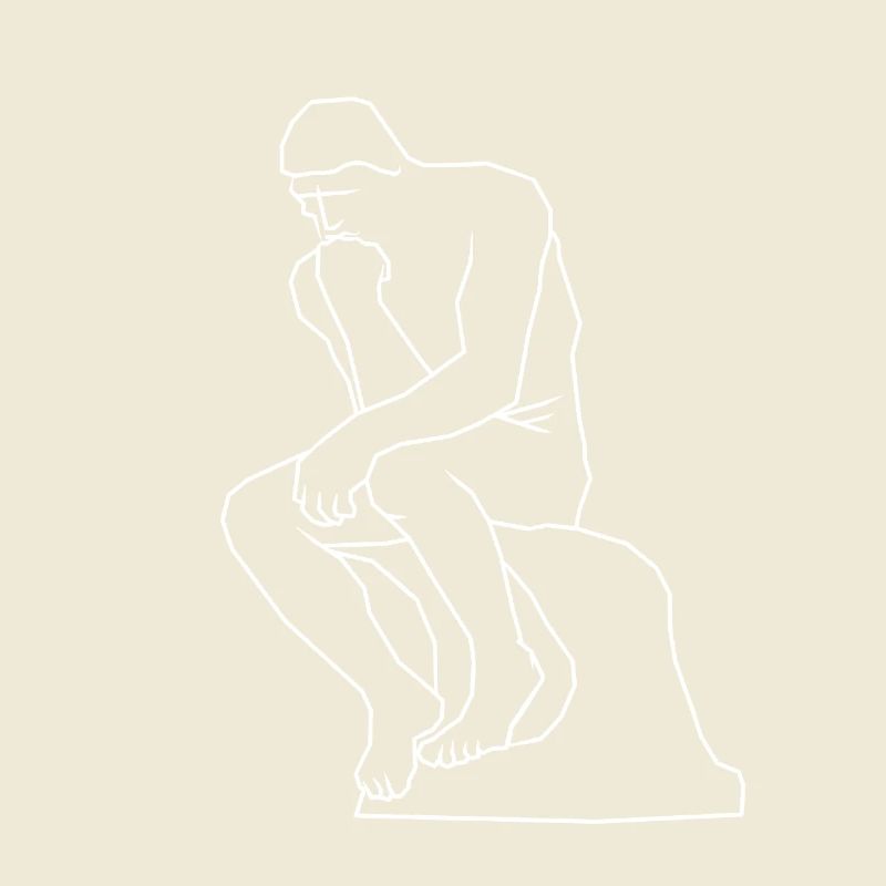 Le dessin au trait de la statue du penseur