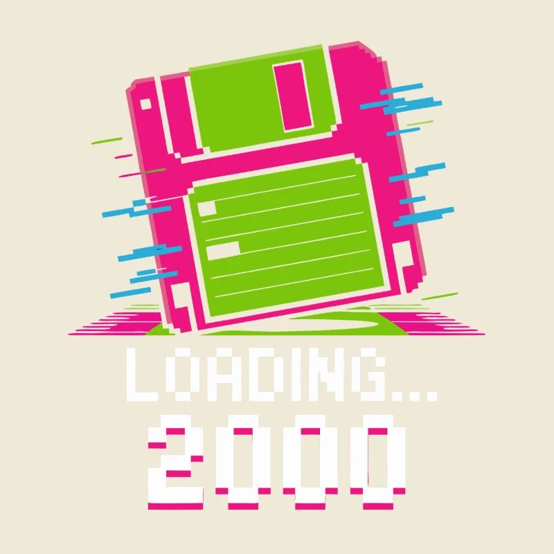 Loading 2000 Disketten-Design Retro Pixel Design
