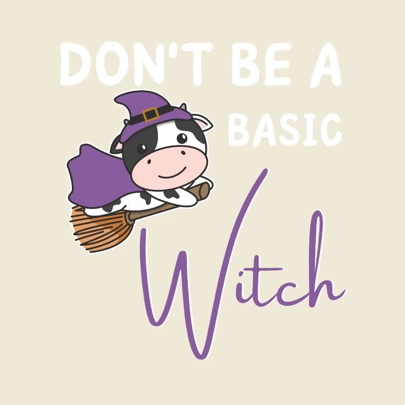 Cow Halloween Witch Witches don't be a basic witch