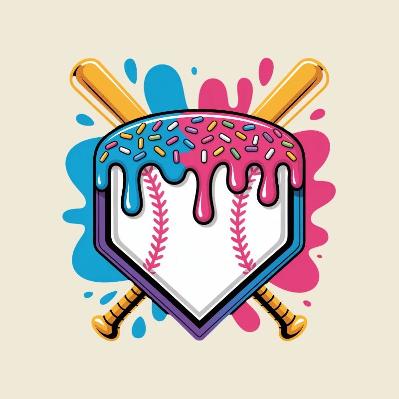 Assiette de baseball avec pépites de crème glacée