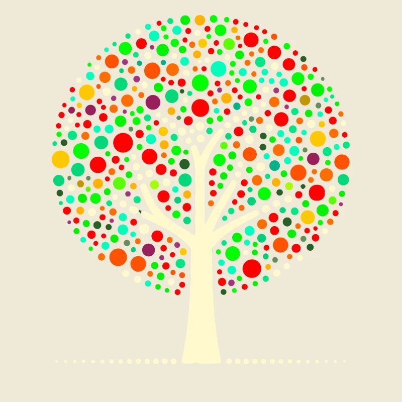 Arbre à points coloré