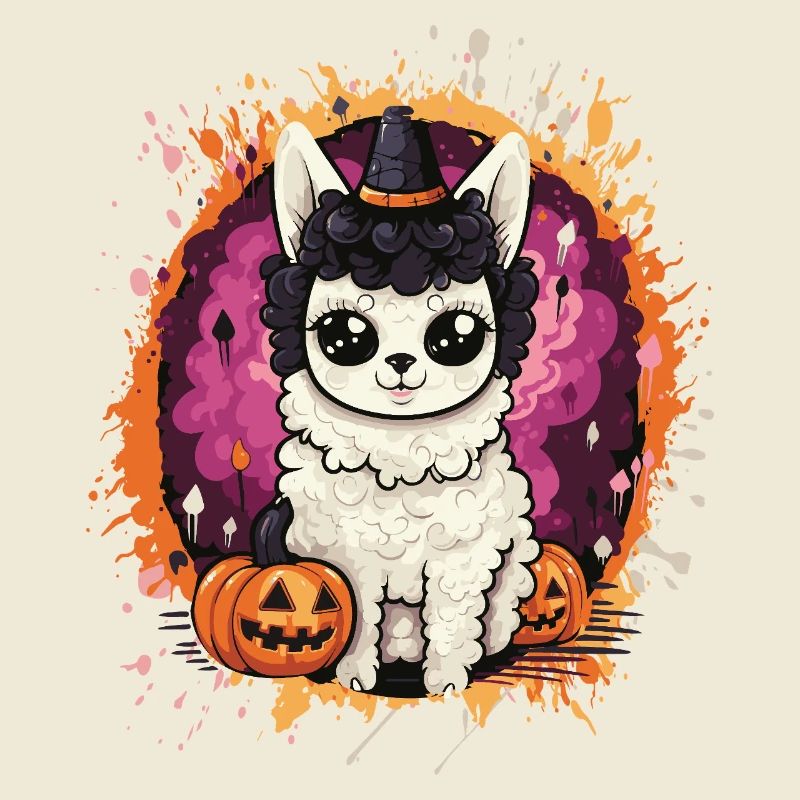 Llama Witch in Halloween Magic
