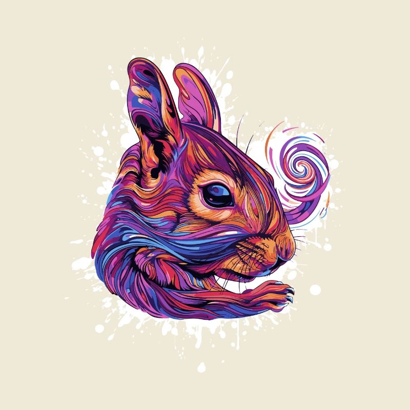 Psychedelischer Eichhörnchenkopf