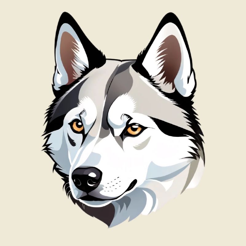 Wolf Head Head Illustration