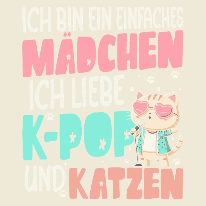 Ich Liebe K-Pop Und Katzen Einfaches Mädchen