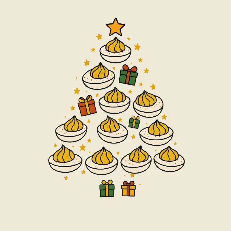 Deviled Egg Christmas Tree Funny Holiday Design