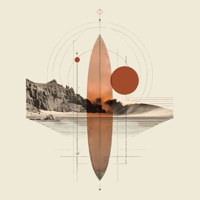Copper Waves Orbit - Geometric Surfboard