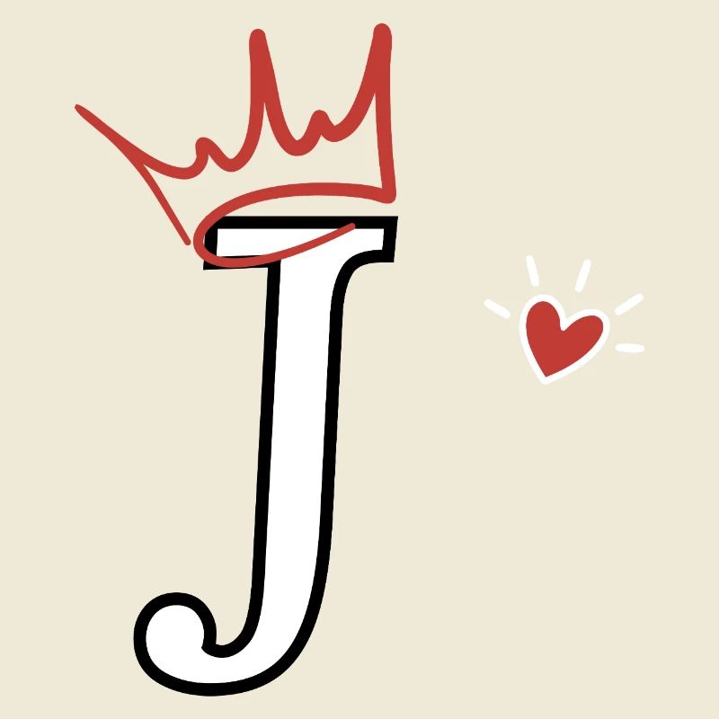 Buchstabe j Kronenherz