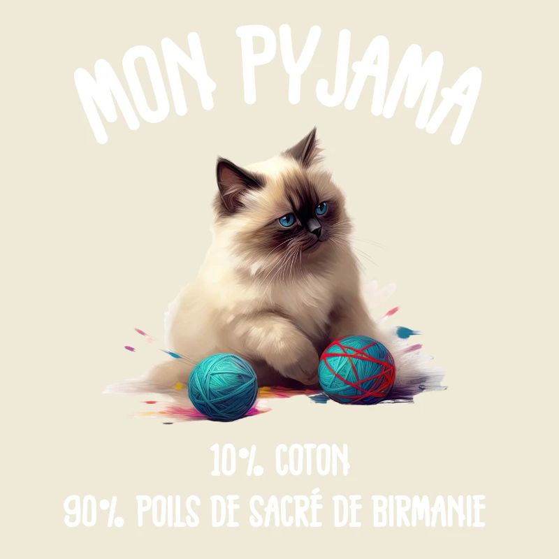 Pyjama Chat Sacré de Birmanie Drôle