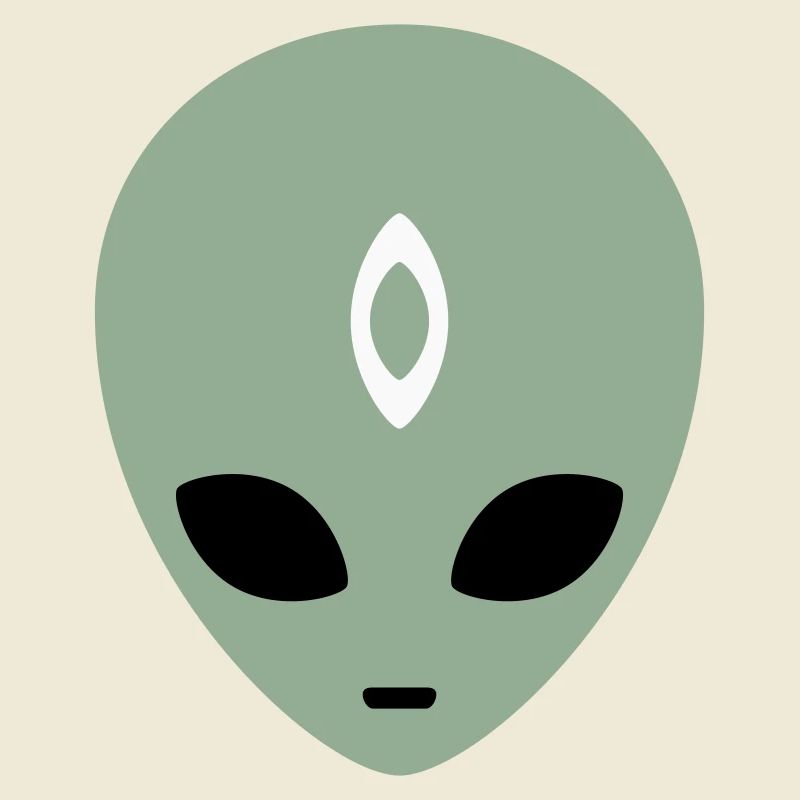 Tête d’extraterrestre Troisième Œil (trois couleurs)