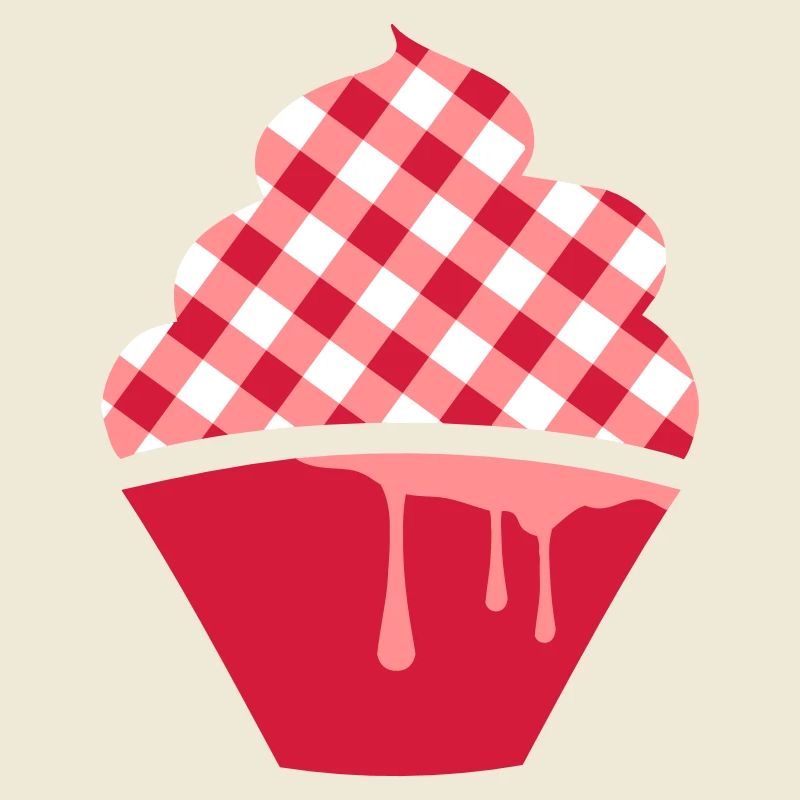 Stilisierter Cupcake mit Karo-Topping