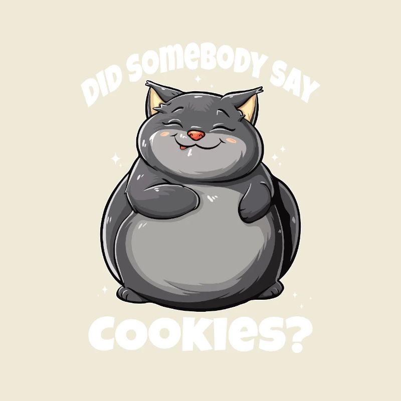 Gros chat avec des biscuits drôles