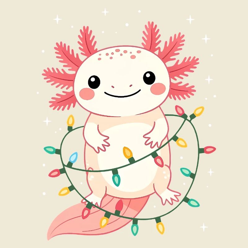 Pull de Noël Axolotl Drôle Mignon