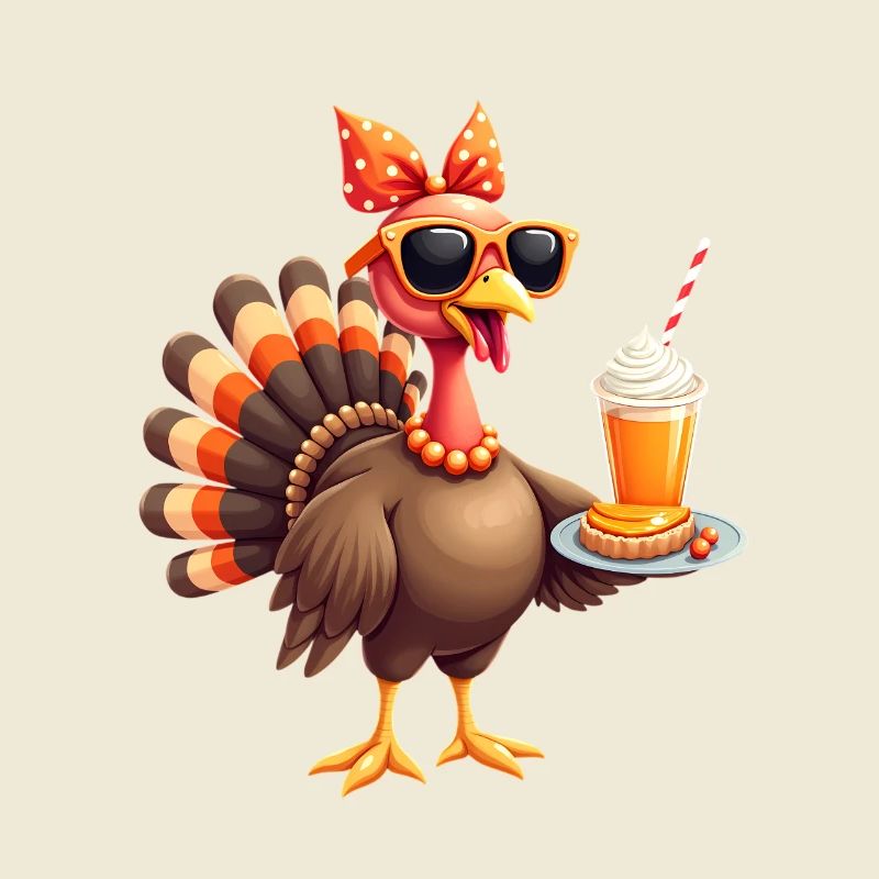 Dinde de Thanksgiving avec lunettes de soleil