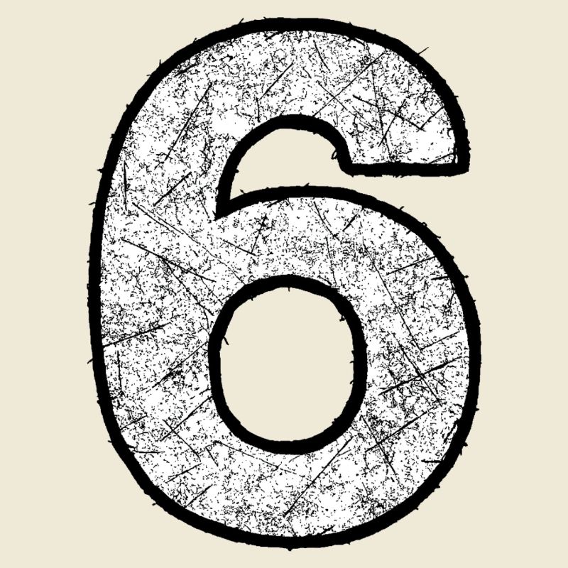 Six chiffres avec texture scratch