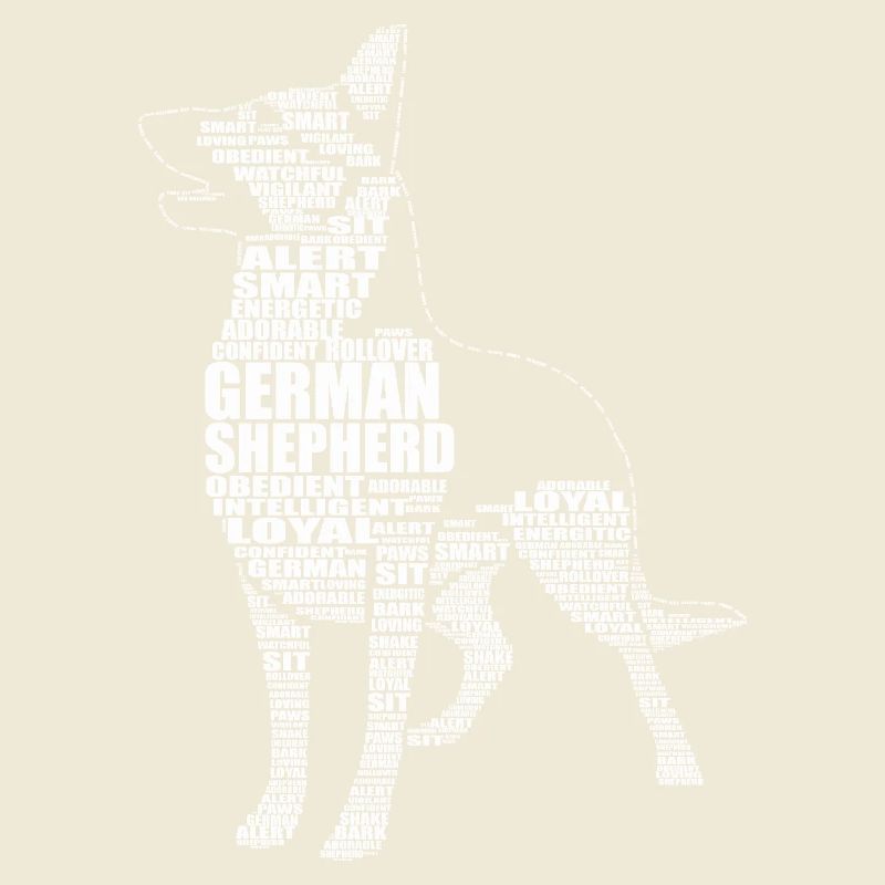 German Shepherd Typography - Word Art