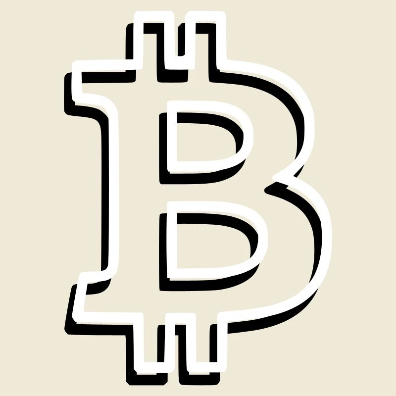 Contour du logo Bitcoin Minimaliste néon