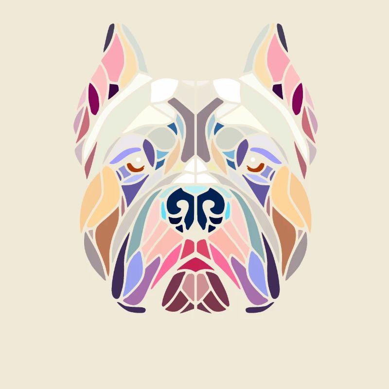 American bully geometric art, polygon head