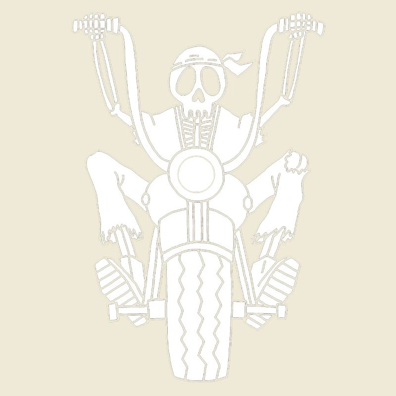 Skeleton Biker (White)