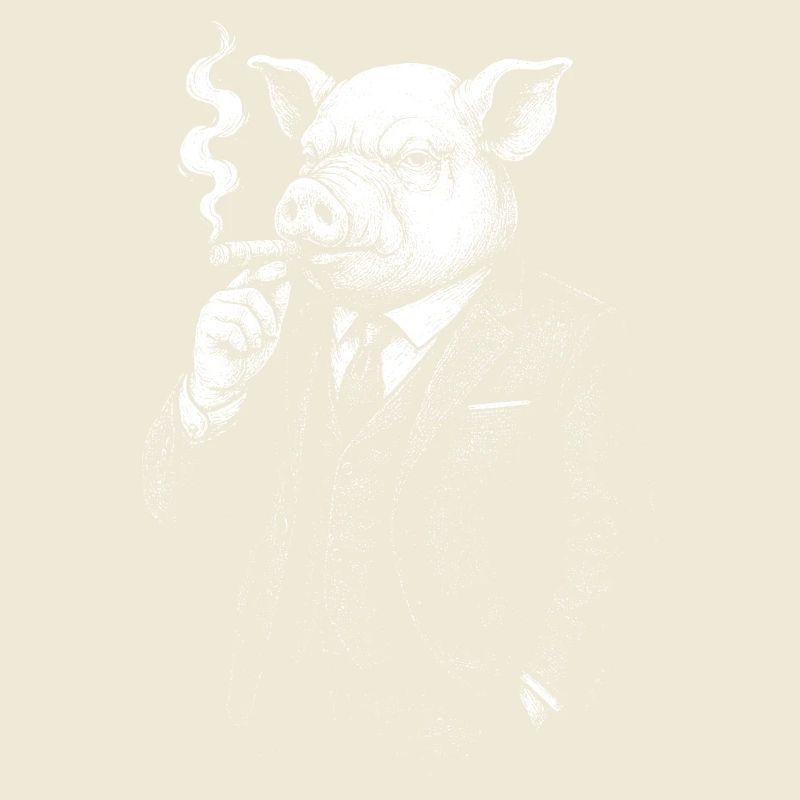 Dapper Pig in a Smoking Suit