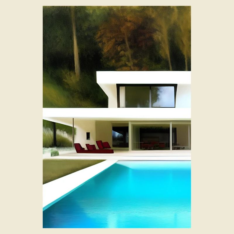 White villa with pool