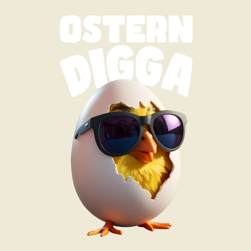 Funny Easter Digga Design with Chick and Egg