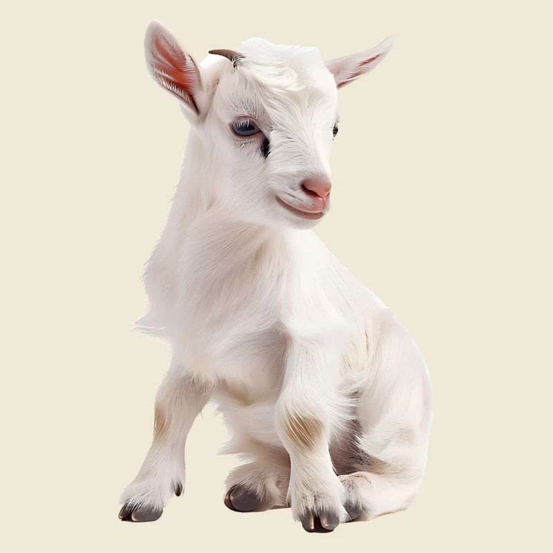 Portrait de bébé chèvre blanc
