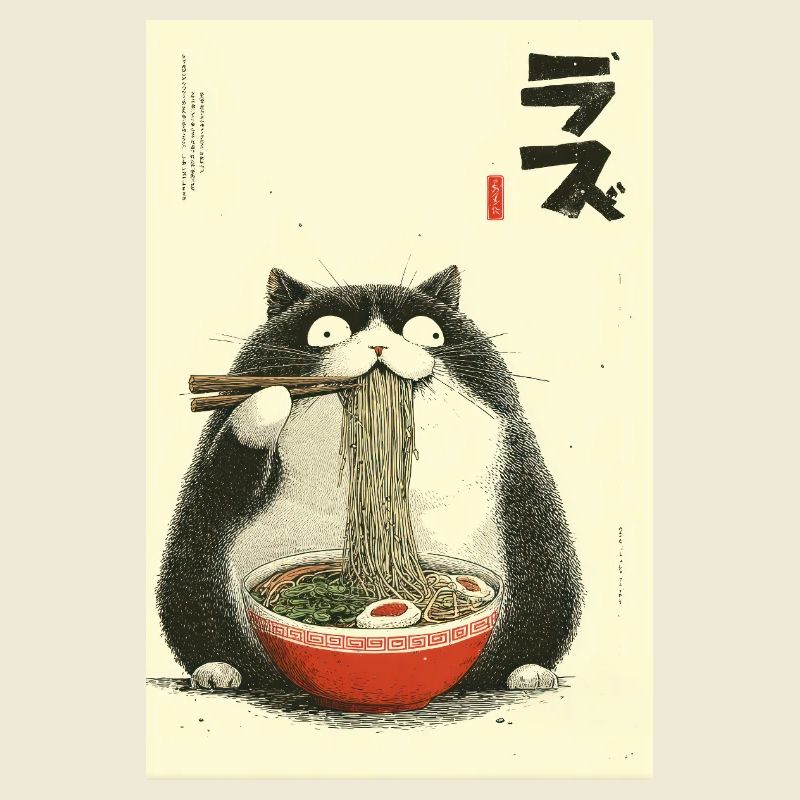 Ramen de chat nouilleur