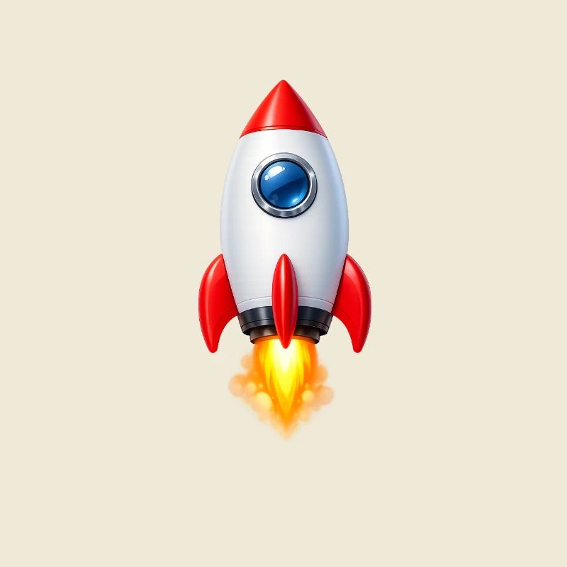 Cheerful Rocket Retro Design
