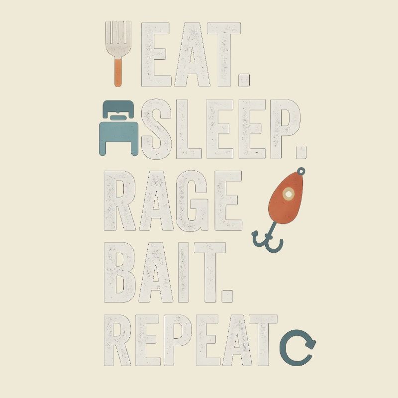 Eat Sleep Rage Bait Repeat, Lustiges Meme