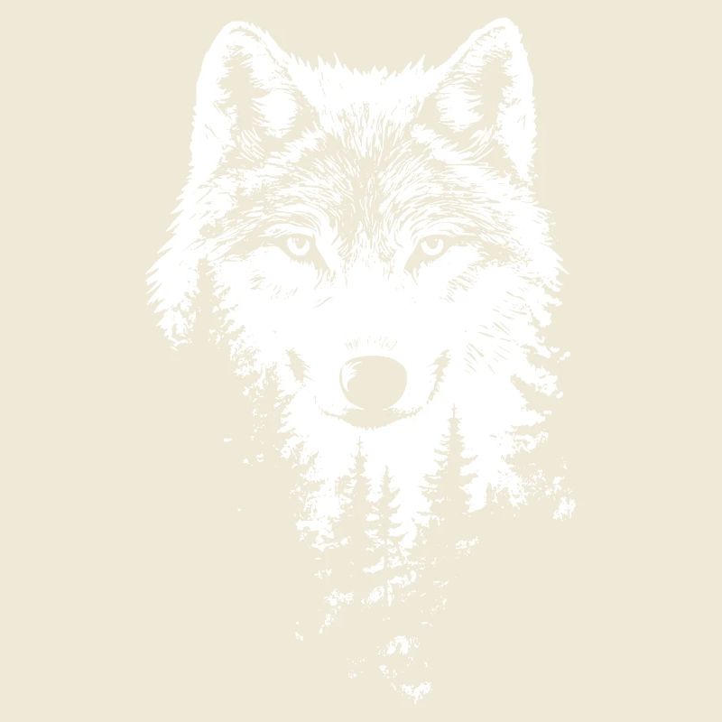 Wolf Gesicht Wald Silhouette