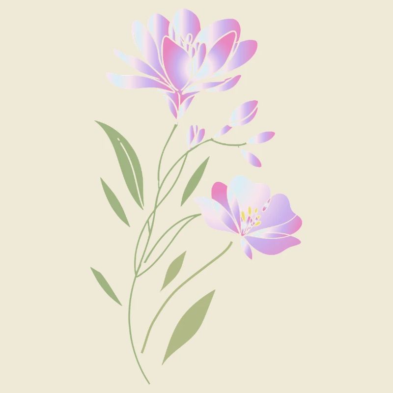 Freesien Blumen Illustration 