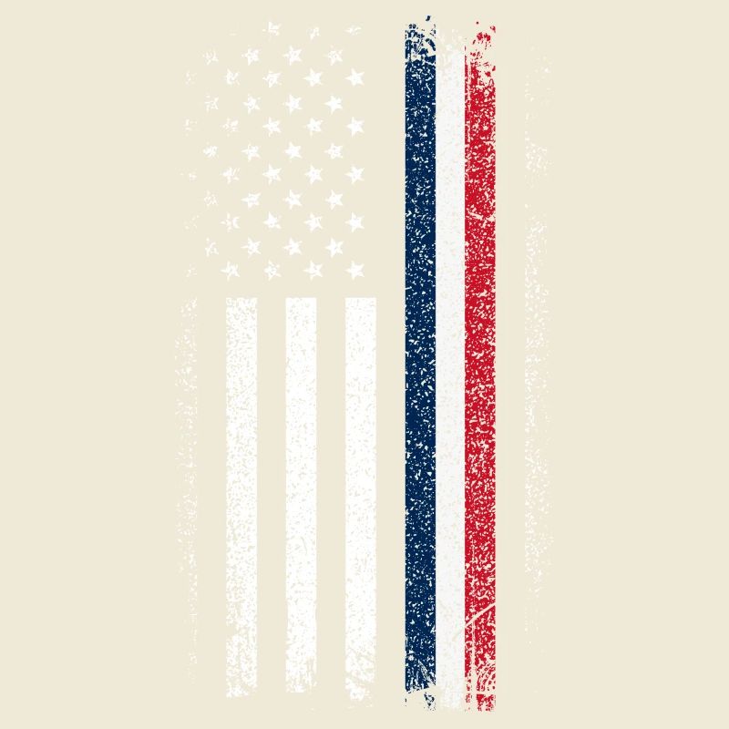 Distressed Flag: Blue Red Line