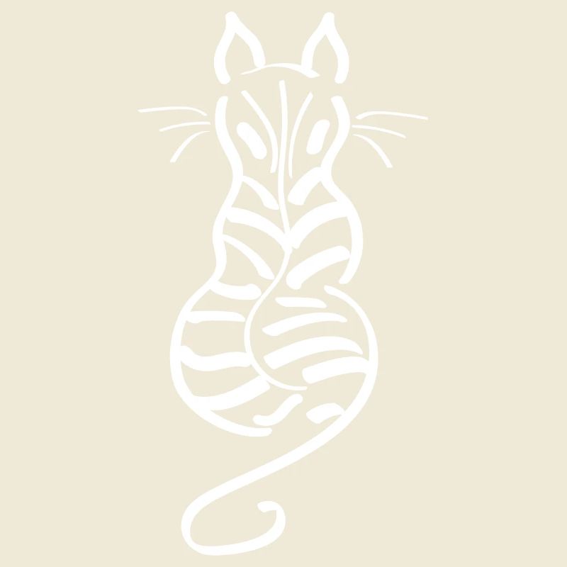 Cat Minimalist Line Back Stripe Tiger
