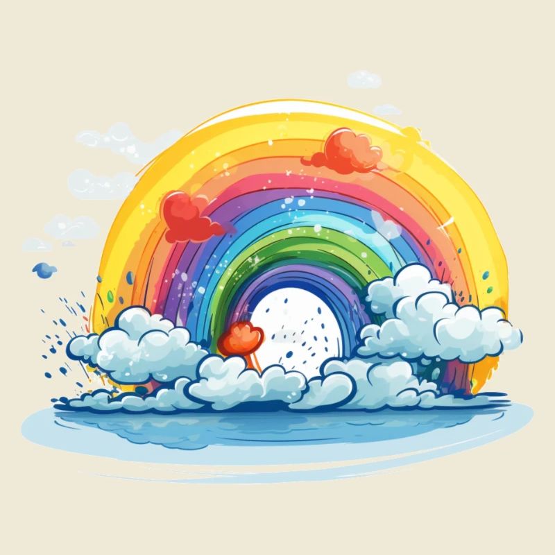 Regenbogen mit Wolken