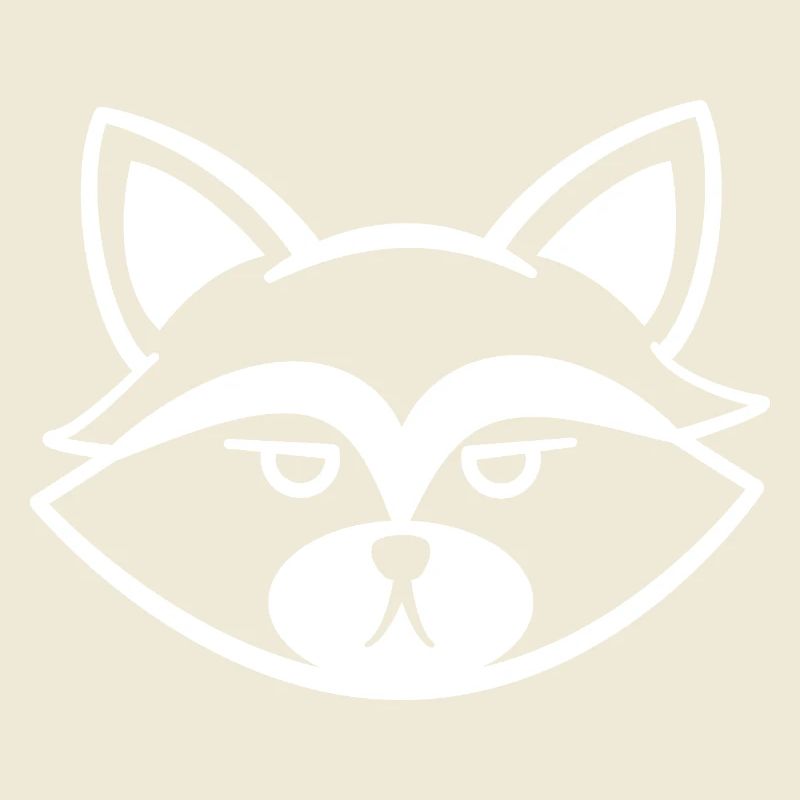 Grumpy raccoon face black and white