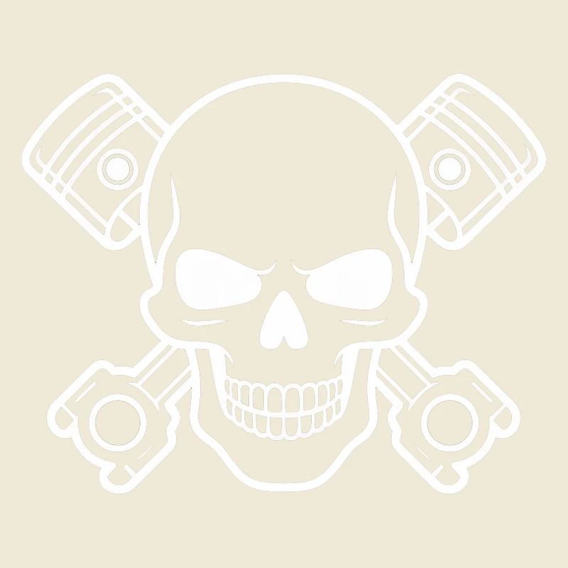 Crâne avec croix de piston