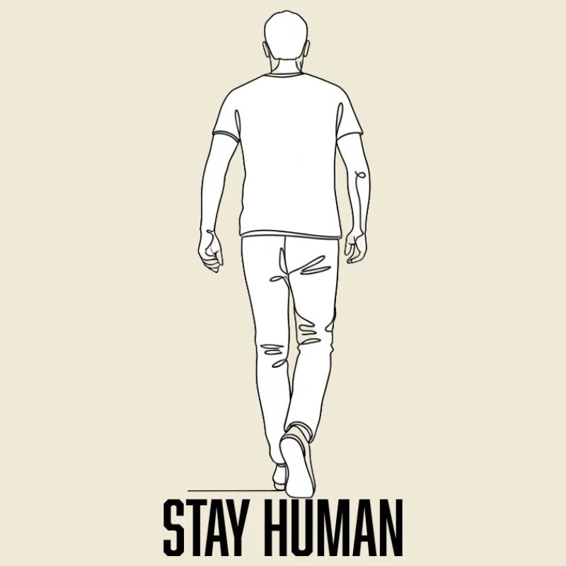 Linear back silhouette on clothes