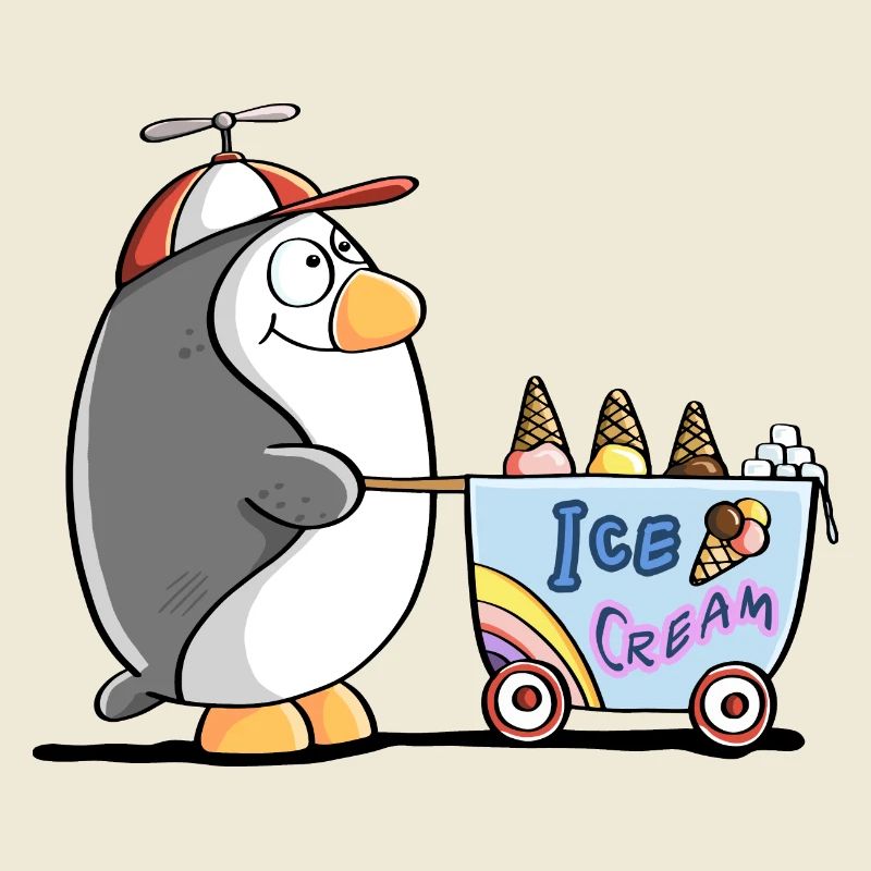 Pinguin Als Eisverkäufer - Eis
