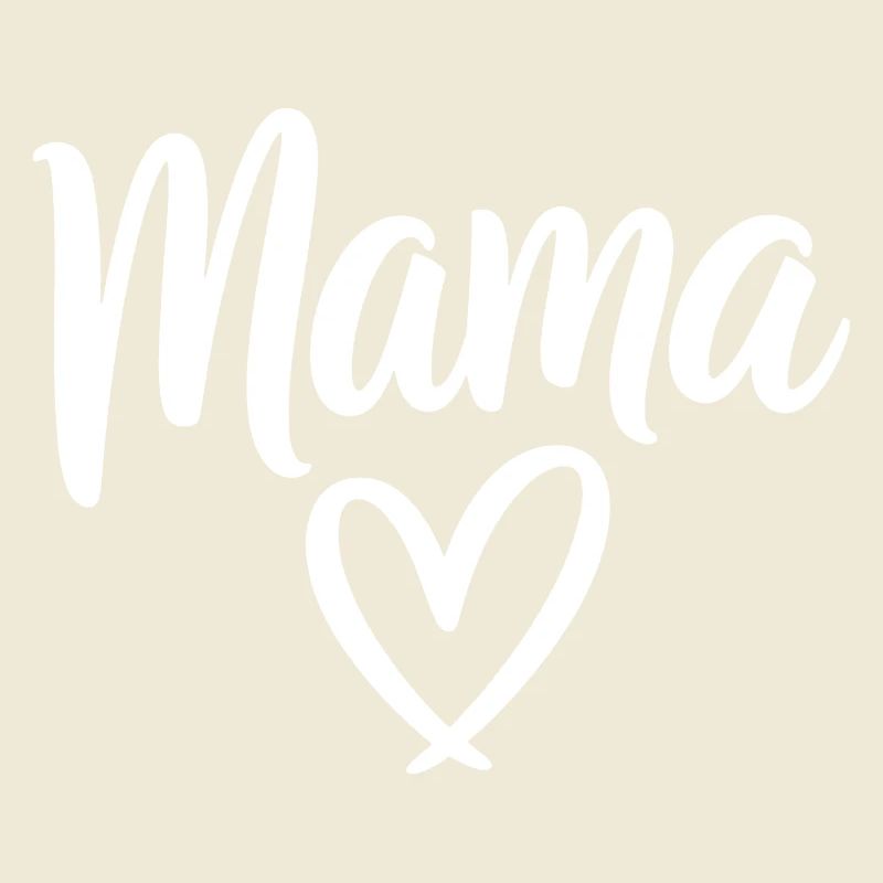 Mama Heart Script Logo