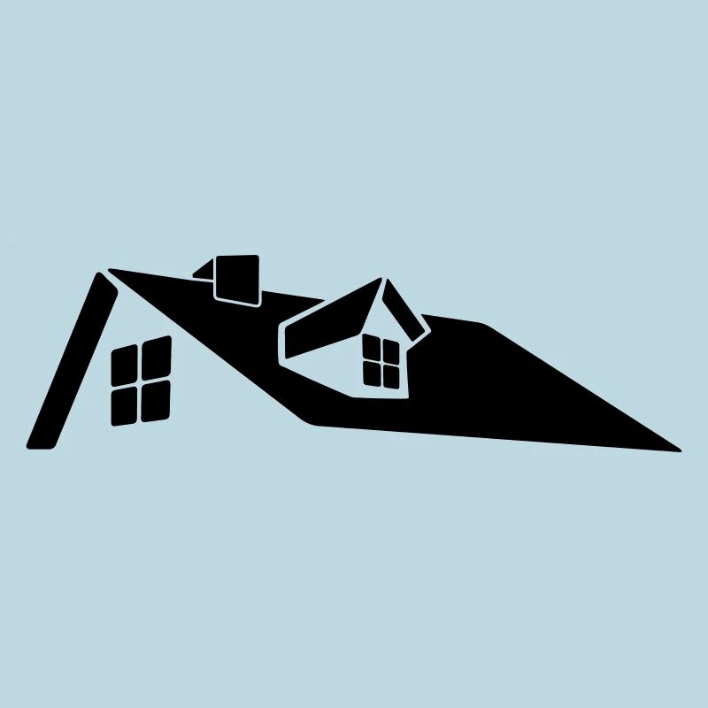 Logo de la maison sur le toit avec lucarne